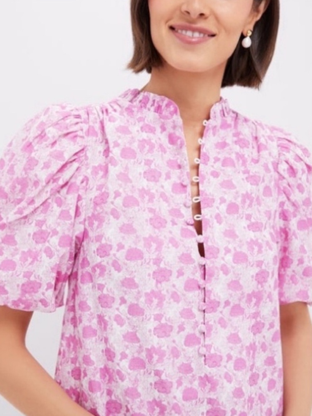 HYACINTH HOUSE Pink & White Floral Mimi Midi Dress | NWT | Size Small - Picture 9 of 11